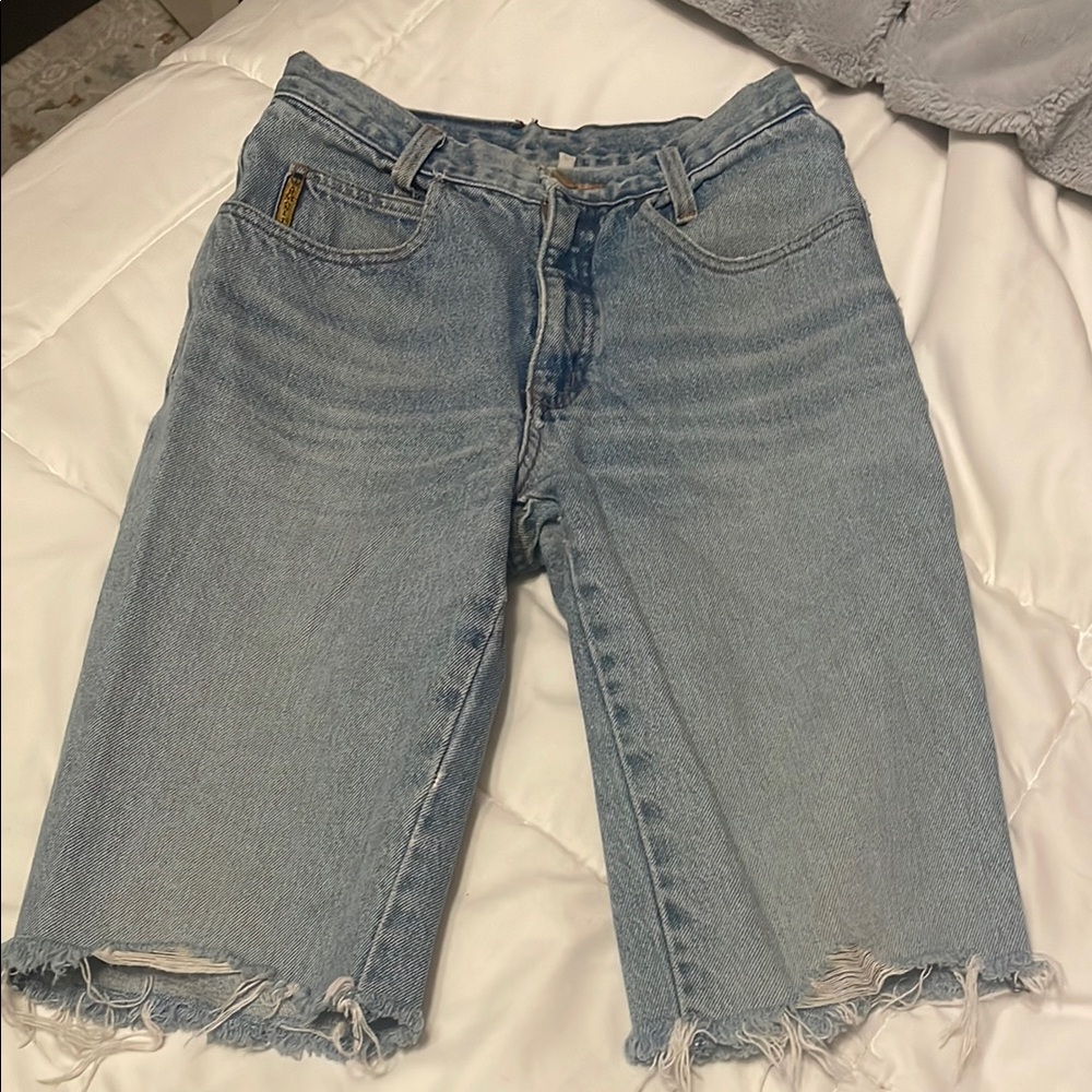 Armani Jeans Light Blue Cut-Off Denim Shorts Vintage Size 6